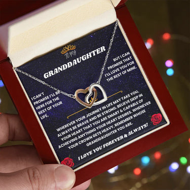 To My Granddaughter - Interlocking Hearts Necklace Gift Set - SLDDL0086 - Sunshine Letters Co